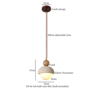 Celako™ Tiverni Pendant Light | Yellow Travertine Modern Style