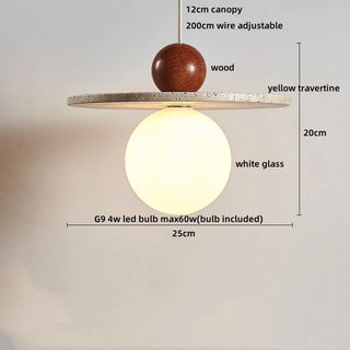Celako™ Tavero Pendant Light | Yellow Travertine Kitchen Island Lighting