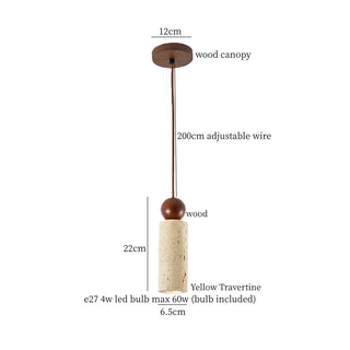 Celako™ Lutoria Pendant Light | Yellow Travertine Japan Wabi Sabi