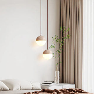 Celako™ Terravi Pendant Light | Yellow Travertine Wabi Sabi