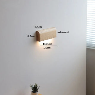 Celako™ Quadera Wall Light | Wood Bedside Lighting