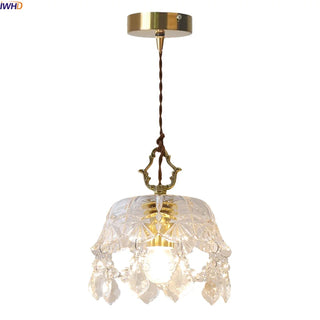 Celako™ Calyxis Pendant Light | Copper Crystal Glass French Vintage Bedroom Lighting