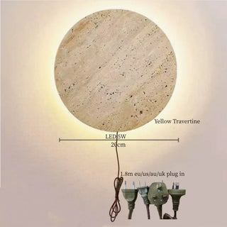 Celako™ Ochria Wall Light | Yellow Travertine Living Room Lighting