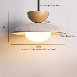 Celako™ Luteola Pendant Light | Yellow Travertine Bedroom Lighting