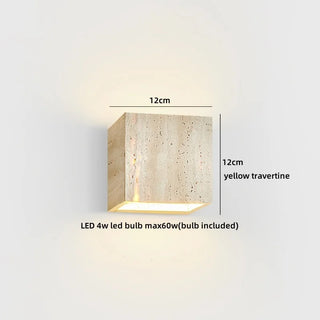 Celako™ Avetra Wall Light | Yellow Travertine Bedside Lighting