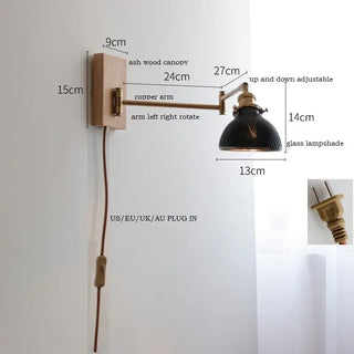 Celako™ Lustre Wall Light | Copper Bedside Lighting