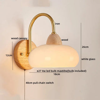 Celako™ Lunera Wall Light | Wood Bedroom Lighting
