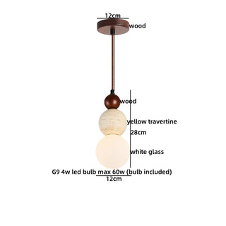 Celako™ Terralux Pendant Light | Yellow Travertine Wabi Sabi Bedroom Lighting