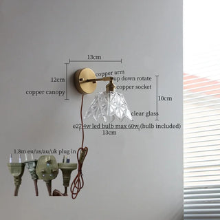 Celako™ Clarius Wall Light | Glass Copper Living Room Lighting