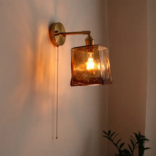 Celako™ Ambrosa Wall Light | Amber Glass Copper Dining Room Lighting