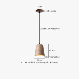 Celako™ Ishigiri Pendant Light | Yellow Travertine Bedroom Lighting