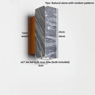 Celako™ Pietra Wall Light | Stone Bedside Lighting