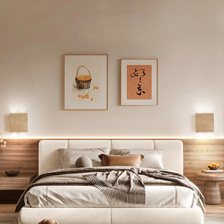 Celako™ Aureton Wall Light | Yellow Travertine Bedroom Lighting