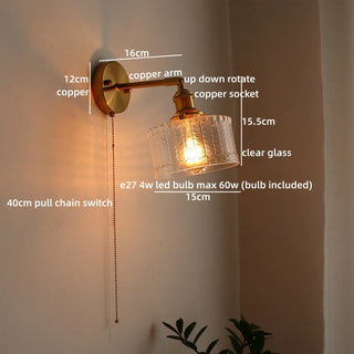 Celako™ Seika Wall Light | Green Glass Copper Japan Style