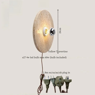 Celako™ Calizzo Wall Light | Yellow Travertine Bedroom Lighting