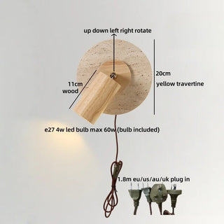 Celako™ Lithori Wall Light | Yellow Travertine Living Room Lighting