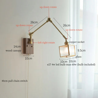 Celako™ Cupreau Wall Light | Copper Glass Bedroom Lighting