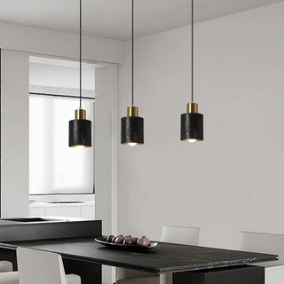 Celako™ Travik Pendant Light | Black Travertine Bedroom Lighting