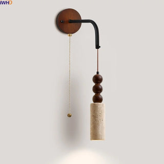 Celako™ Travere Wall Light | Travertine Bedside Lighting