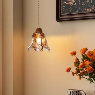Celako™ Ambrisa Pendant Light | Amber Glass Dining Room Lighting