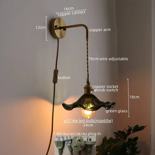 Celako™ Patinea Wall Light | Glass Bedroom Lighting