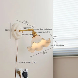 Celako™ Arcilo Wall Light | Ceramic Copper Bedroom Lighting