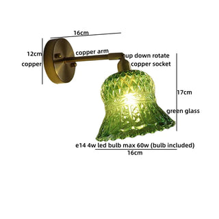 Celako™ Peridot Wall Light | Green Glass Bedroom Lighting
