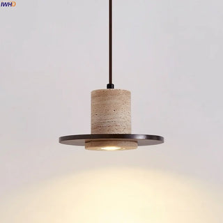 Celako™ Terralith Pendant Light | Yellow Travertine Dining Room Lighting