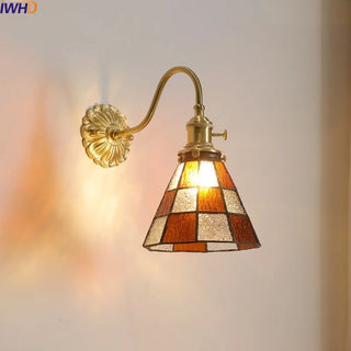 Celako™ Vitroma Wall Light | Copper Glass Bedroom Lighting