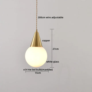 Celako™ Cupiro Pendant Light | Glass Copper Bedroom Lighting