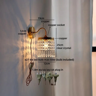 Celako™ Crysara Wall Light | Crystal Bedroom Lighting