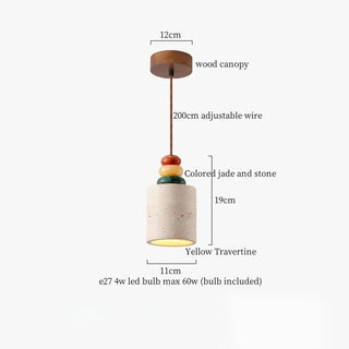 Celako™ Ocreon Pendant Light | Wood Yellow Travertine Kitchen Island Lighting