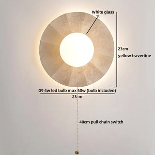 Celako™ Sabino Wall Light | Yellow Travertine Vintage Bedroom Lighting