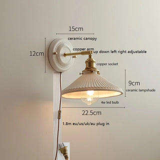 Celako™ Arcilo Wall Light | Ceramic Copper Bedroom Lighting