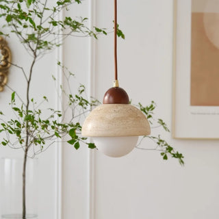 Celako™ Ishiato Pendant Light | Yellow Travertine Bedroom Lighting