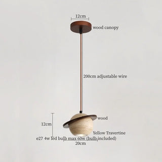 Celako™ Flavus Pendant Light | Yellow Travertine Bedroom Lighting