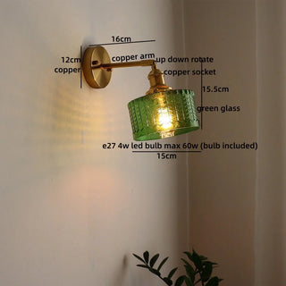 Celako™ Ambrosa Wall Light | Amber Glass Copper Dining Room Lighting