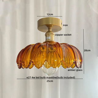 Celako™ Virello Ceiling Light | Green Glass Iron Copper Lampara Techo
