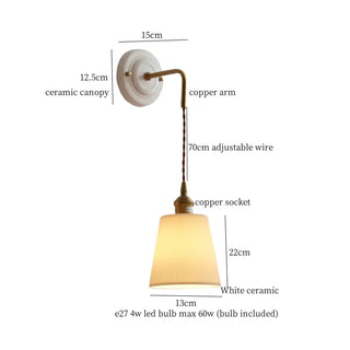 Celako™ Striora Wall Light | Ceramic Bedroom Lighting