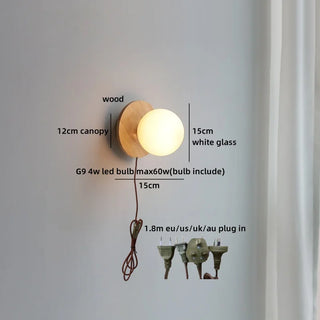 Celako™ Vitria Wall Light | Walnut Wood Bedroom Lighting
