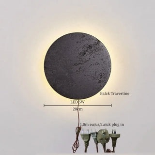 Celako™ Trenoir Wall Light | Black Travertine Nordic Minimalism