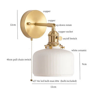 Celako™ Ivorel Wall Light | Ceramic Bedroom Lighting