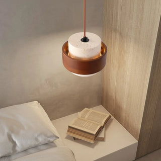 Celako™ Tivelle Pendant Light | Yellow Travertine Bedroom Lighting