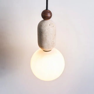 Celako™ Porosus Pendant Light | Stone Yellow Travertine Bedroom Lighting