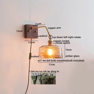 Celako™ Aurglas Wall Light | Glass Bedroom Lighting