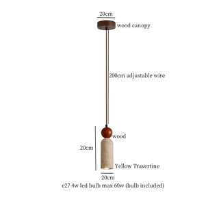 Celako™ Travolo Pendant Light | Yellow Travertine