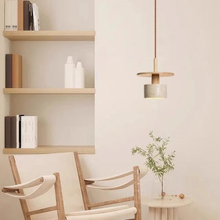 Celako™ Aurelite Pendant Light | Yellow Travertine Mid Century Modern Bedroom Lighting