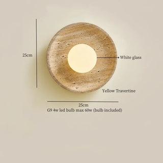 Celako™ Petrona Wall Light | Black Travertine Bedroom Lighting