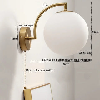 Celako™ Mistra Wall Light | Glass Bedroom Lighting