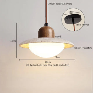 Celako™ Tivolia Pendant Light | Yellow Travertine Dining Room Lighting